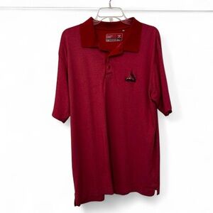 Cutter & Buck Striped Red Polo Shirt Mens Large DryTec Golf St. Louis Cardinals